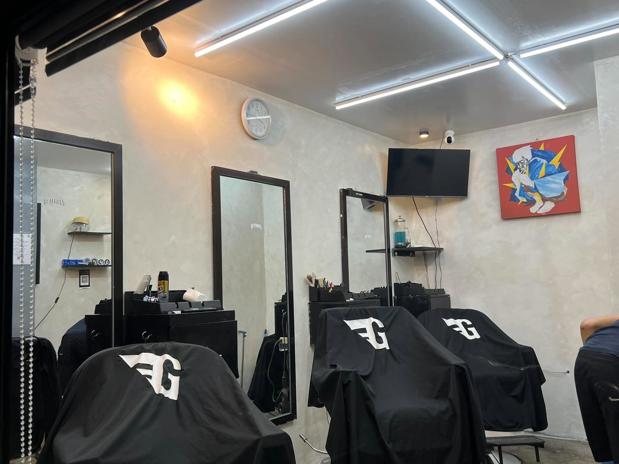 Inside the GET FADES barbershop